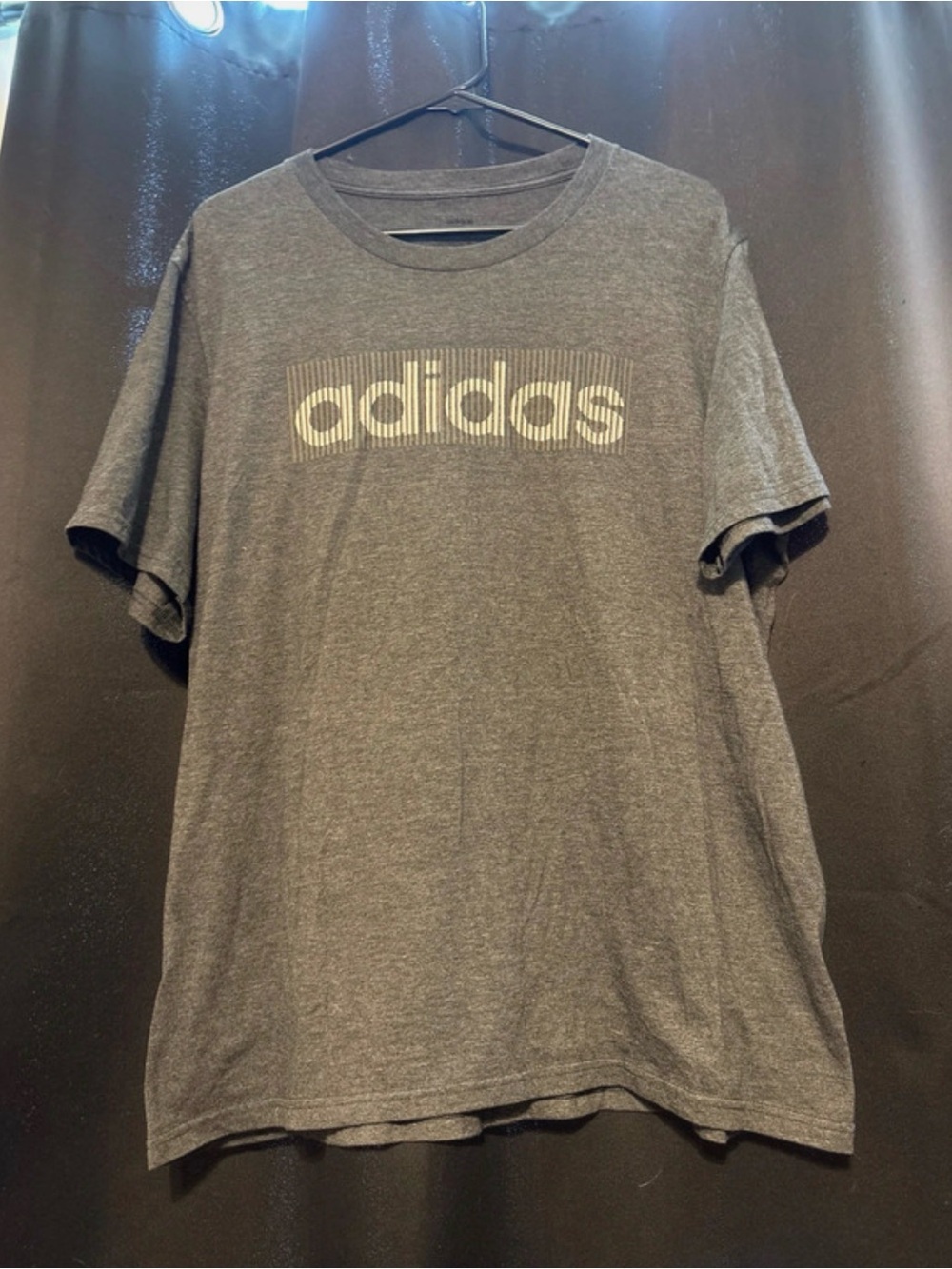 adidas Charcoal Gray Logo Short Sleeve Tee